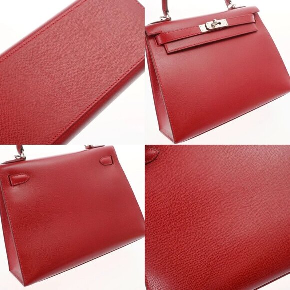 HERMES Kelly 28 Outer stitch 2WAY Rouge vif hand bag - Picture 7 of 10